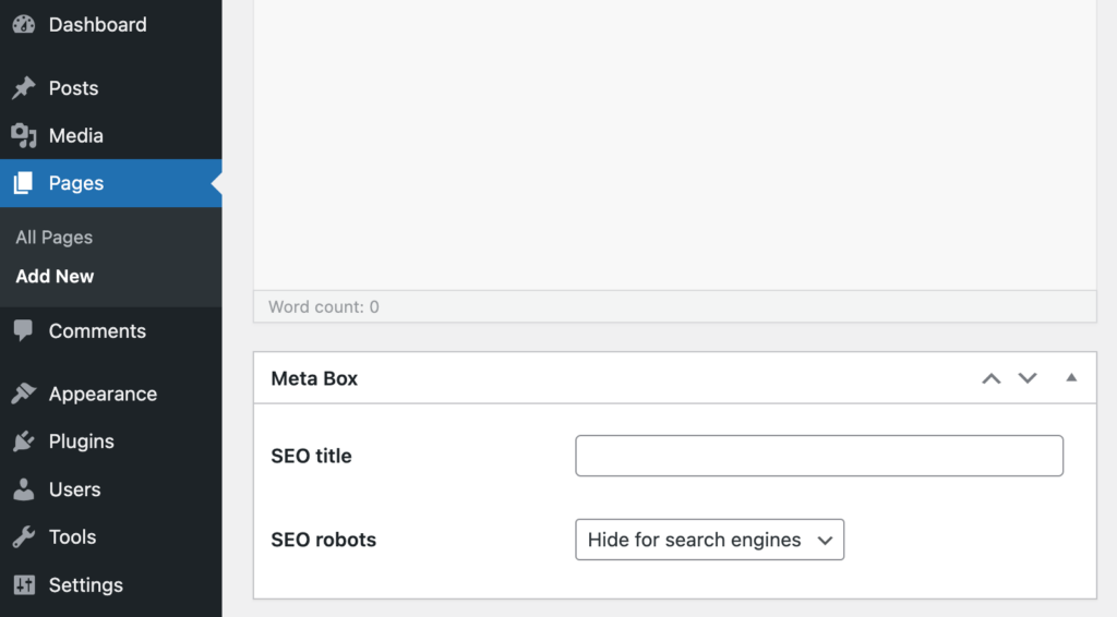 WordPress Meta Box demo